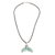 Jade pendant necklace, 'Blissful Fins' - Handcrafted Whale-Themed Light Green Jade Pendant Necklace