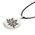 Sterling silver and jade pendant necklace, 'Perfect Joy' - Round Sterling Silver Lotus Pendant Necklace with Green Jade