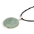 Sterling silver and jade pendant necklace, 'Perfect Joy' - Round Sterling Silver Lotus Pendant Necklace with Green Jade