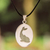 Sterling silver and jade pendant necklace, 'Spirited Peace' - Polished Sterling Silver and Jade Dolphin Pendant Necklace