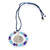 Crystal beaded suncatcher, 'Saint Benedict at Sea' - Blue and Purple Crystal and Pewter Saint Benedict Suncatcher