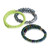 Crystal and glass beaded wrap rings, 'Sylvan Glints' (set of 3) - Sylvan-Themed 3-Piece Crystal and Glass Beaded Wrap Ring Set