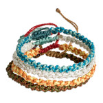 Macrame friendship bracelets, 'The Elements' (set of 4) - Element-Inspired 4-Piece Macrame Friendship Bracelet Set