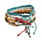 Macrame friendship bracelets, 'The Elements' (set of 4) - Element-Inspired 4-Piece Macrame Friendship Bracelet Set