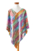 Cotton blend poncho, 'Pastel Dreams' - Pastel-Toned Handwoven Fringed Cotton and Rayon Blend Poncho