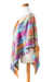 Cotton blend poncho, 'Pastel Dreams' - Pastel-Toned Handwoven Fringed Cotton and Rayon Blend Poncho