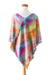 Cotton blend poncho, 'Pastel Dreams' - Pastel-Toned Handwoven Fringed Cotton and Rayon Blend Poncho