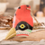 Wood mask, 'Whimsical Woodpecker' - Woodpecker-Themed Hand-Carved and Painted Wood Wall Mask