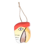 Wood mask, 'Beautiful Bird-of-Paradise' - Hand-Carved and Painted Bird-Themed Folk Art Wood Wall Mask