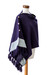 Poncho telar manual - Poncho acrílico de tejido a mano con panel de algodón geométrico