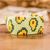 Beaded wristband bracelet, 'Amazing Avocado' - Avocado-Themed Handcrafted Wide Beaded Wristband Bracelet
