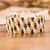 Beaded wristband bracelet, 'Nocturnal Magic' - Handcrafted Beaded Wristband Bracelet with Adjustable Clasp