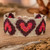 Pulsera de cuentas - Brazalete Con Temas De Corazón De Color Rojas De Color Rojas Hechas A Mano