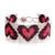 Pulsera de cuentas - Brazalete Con Temas De Corazón De Color Rojas De Color Rojas Hechas A Mano