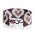 Beaded wristband bracelet, 'Lilac Queen of Hearts' - Purple Silver-Toned Heart-Themed Beaded Wristband Bracelet