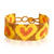 Beaded wristband bracelet, 'Yellow Queen of Hearts' - Yellow Orange Golden-Hued Beaded Bracelet with Heart Design