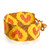 Beaded wristband bracelet, 'Yellow Queen of Hearts' - Yellow Orange Golden-Hued Beaded Bracelet with Heart Design