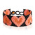 Pulsera de cuentas - Pulsera De Pulsera De Corazón De Color Naranja Rosa Naranja Hecha A Mano