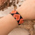 Pulsera de cuentas - Pulsera De Pulsera De Corazón De Color Naranja Rosa Naranja Hecha A Mano
