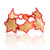 Beaded wristband bracelet, 'Honey Starlight' - Red and Golden-Hued Handmade Beaded Bracelet with Star Motif