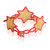 Beaded wristband bracelet, 'Honey Starlight' - Red and Golden-Hued Handmade Beaded Bracelet with Star Motif