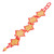 Beaded wristband bracelet, 'Honey Starlight' - Red and Golden-Hued Handmade Beaded Bracelet with Star Motif