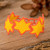 Beaded wristband bracelet, 'Yellow Starlight' - Star-Themed Beaded Wristband Bracelet in Yellow and Orange