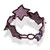 Beaded wristband bracelet, 'Lilac Starlight' - Handcrafted Lilac and Purple Beaded Bracelet with Star Motif