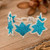 Pulsera de cuentas - Brazalete de color azul claro y plateado con tema de estrella