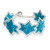 Pulsera de cuentas - Brazalete de color azul claro y plateado con tema de estrella