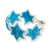 Pulsera de cuentas - Brazalete de color azul claro y plateado con tema de estrella