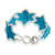 Pulsera de cuentas - Brazalete de color azul claro y plateado con tema de estrella