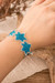 Pulsera de cuentas - Brazalete de color azul claro y plateado con tema de estrella