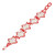 Beaded wristband bracelet, 'Silver Starlight' - Red and Silver-Hued Star Beaded Bracelet from Guatemala