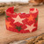 Pulsera de cuentas - Pulsera de pulsera con cuentas de vidrio con estelares en tonos rojos