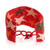 Pulsera de cuentas - Pulsera de pulsera con cuentas de vidrio con estelares en tonos rojos