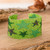 Beaded wristband bracelet, 'Constellation in Green' - Artisan-Made Glass Beaded Star Wristband Bracelet in Green