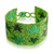 Beaded wristband bracelet, 'Constellation in Green' - Artisan-Made Glass Beaded Star Wristband Bracelet in Green