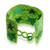 Beaded wristband bracelet, 'Constellation in Green' - Artisan-Made Glass Beaded Star Wristband Bracelet in Green