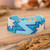 Pulsera de cuentas - Pulsera de pulsera con cuentas de vidrio azul cielo con motivos de estrella