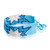 Pulsera de cuentas - Pulsera de pulsera con cuentas de vidrio azul cielo con motivos de estrella