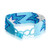 Pulsera de cuentas - Pulsera de pulsera con cuentas de vidrio azul cielo con motivos de estrella