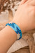 Pulsera de cuentas - Pulsera de pulsera con cuentas de vidrio azul cielo con motivos de estrella