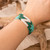 Pulsera de cuentas - Pulsra de pulsera de estrella de cuentas de turquesa y vidrio blanco