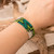 Pulsera de cuentas - Pulsera de pulsera con cuentas de turquesas estrelladas y de vidrio verde