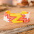 Beaded wristband bracelet, 'Sunrise Blast' - Star-Inspired Glass Beaded Wristband Bracelet in Warm Hues