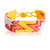 Beaded wristband bracelet, 'Sunrise Blast' - Star-Inspired Glass Beaded Wristband Bracelet in Warm Hues