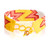 Beaded wristband bracelet, 'Sunrise Blast' - Star-Inspired Glass Beaded Wristband Bracelet in Warm Hues