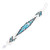 Beaded wristband bracelet, 'Heaven Harmony' - Mosaic-Inspired Blue and White Glass Bead Wristband Bracelet