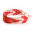 Beaded wristband bracelet, 'Lovely Harmony' - Modern Handmade Pink and Red Glass Beaded Wristband Bracelet